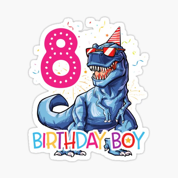 Pegatina «Dinosaur T rex camiseta de 4 años Camiseta para niños de 4to  cumpleaños» de LiqueGifts | Redbubble