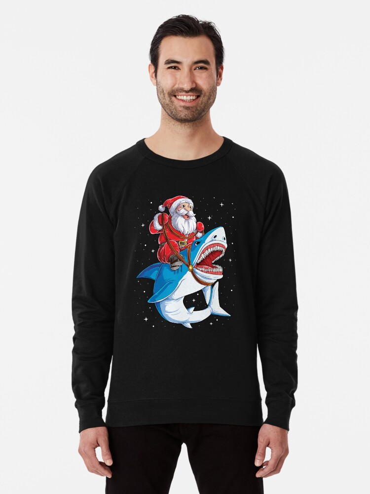 Boys Christmas Shirts Kids Santa Shark Sharkmas Xmas Gifts Lightweight Sweatshirt By Liquegifts Redbubble