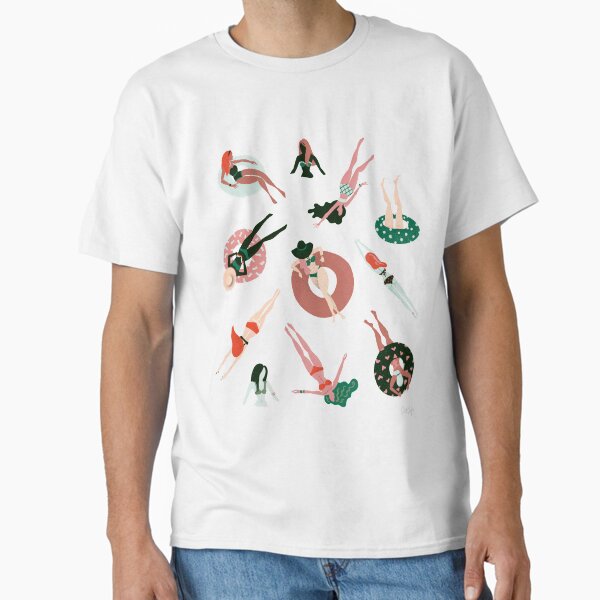 Item preview, Swimming Ladies – Mint & Red Palette designed and sold by Cat Coquillette.