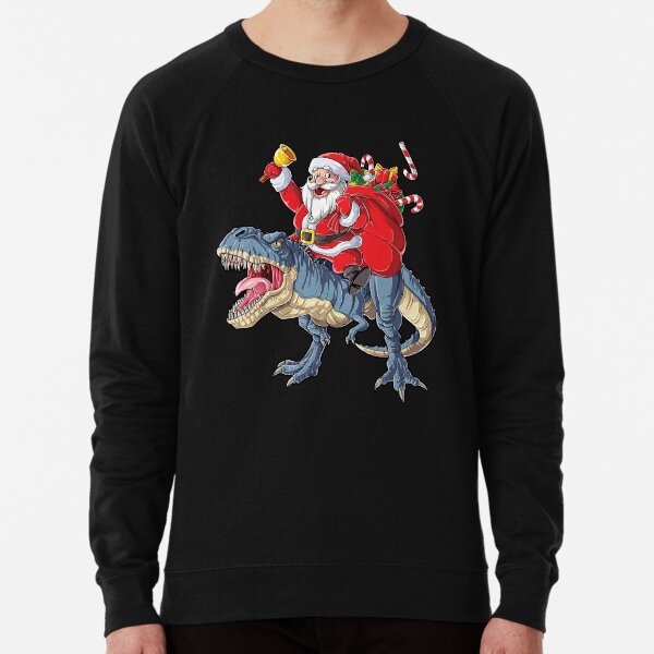 Christmas Shirts For Boys Kids Dinosaur T Rex Santa Gifts Lightweight Sweatshirt By Liquegifts Redbubble
