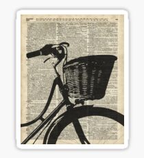 Vintage bicycle Dictionary Art Sticker
