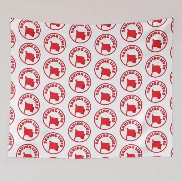 Item preview, SAVING LIVES red flag LIFEGUARD  designed and sold by jazzydevil.