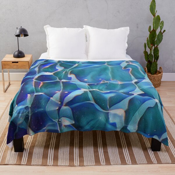 Item preview, Clark Blue Shimmers: Abstract blue-green print of light underwater  designed and sold by tenderlovingart.