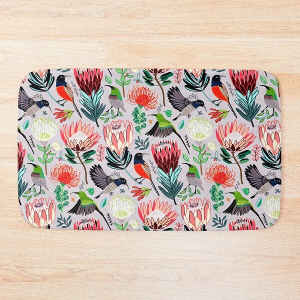 Item preview, Sunbirds & Proteas On Grey designed and sold by TigaTiga.