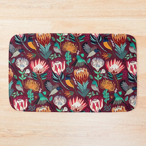 Item preview, Sunbirds & Proteas On Maroon  designed and sold by TigaTiga.