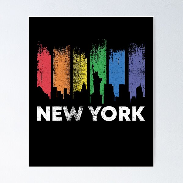 Item preview, New York Skyline LGBT Pride Rainbow designed and sold by zeno27.