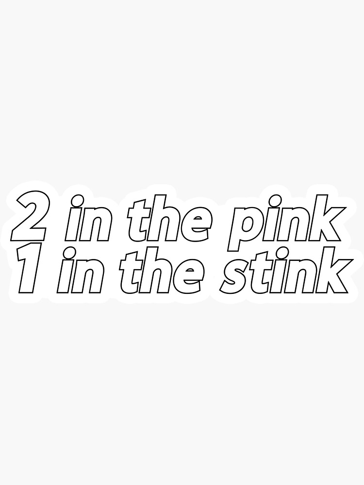 "2 in the pink 1 in the stink Popular Meme Speech" Sticker for Sale by sosavvvy Redbubble