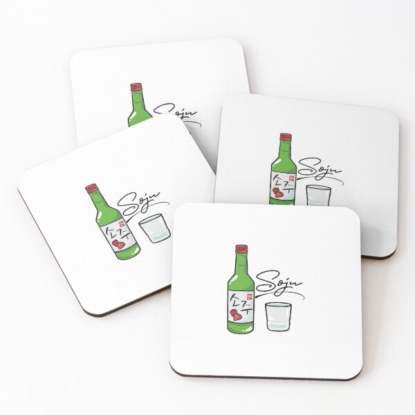 Item preview, Soju bottle with glass and writing designed and sold by JonConDesign.