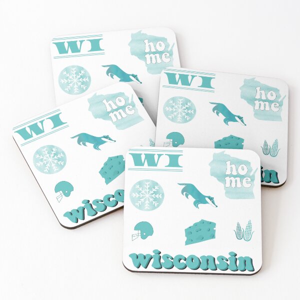 Item preview, Teal Watercolor Wisconsin US State Pack designed and sold by The-Goods.