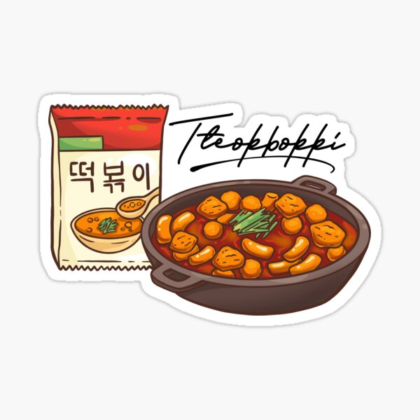 tteokbokki with writing Sticker