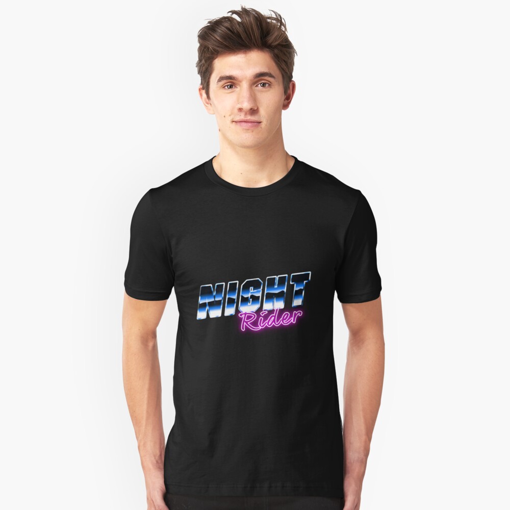 Night Rider - Cyberpunk Style Art New Retro Wave Inspired Slim Fit T-Shirt