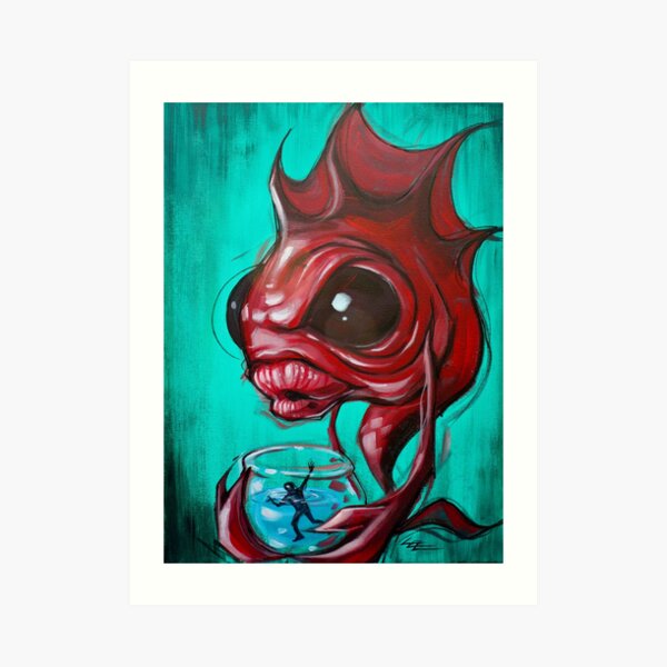 Fish Bowled Gold Fish Aquarium Pop Art Art Print