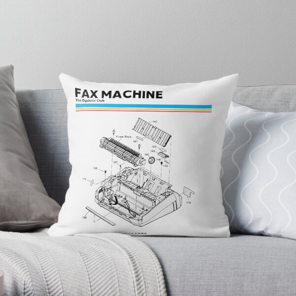 DYSLEXIC TSHIRT FAX outline blueprint The Dyslexic Club Throw Pillow
