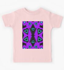 Hearts in Black Turquoise and Purple Var 4 Kids Tee