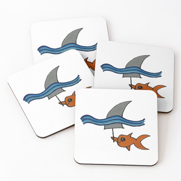 Item preview, Goldfish swimming with a shark fin designed and sold by DaretoDream.