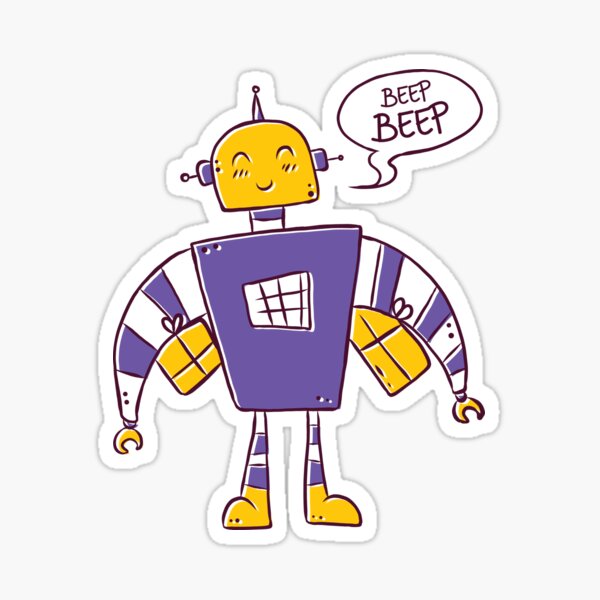 CUTE ROBOT Sticker for Sale by durkstars