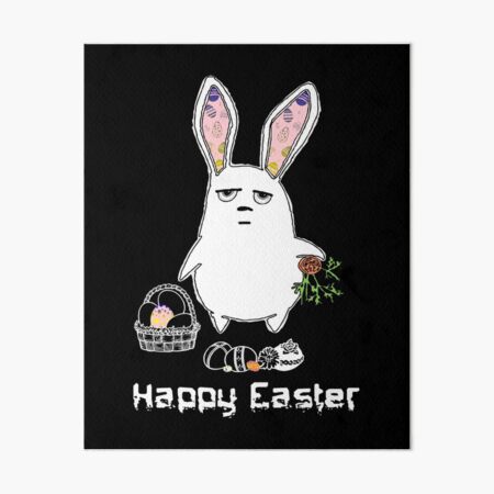 Gloomy Easter Rabbit With Coffee Funny Bunny Coffee Plaid Easter Gift Art Board Print By R Silver Redbubble