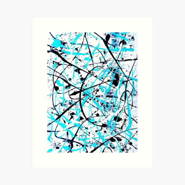 Abstract Organic Form Multicolour Splatter Paint Art Modern Watercolour  Painting Artwork Framed Wall Art Print 9X7 Inch