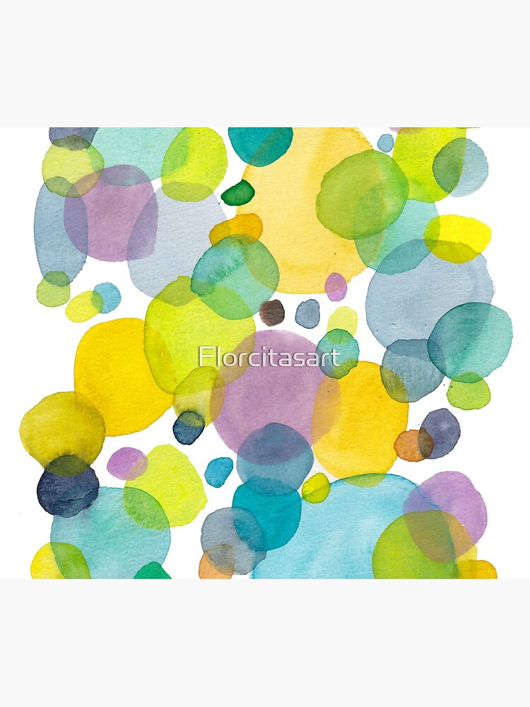 watercolor green bubbles spring pattern by Florcitasart
