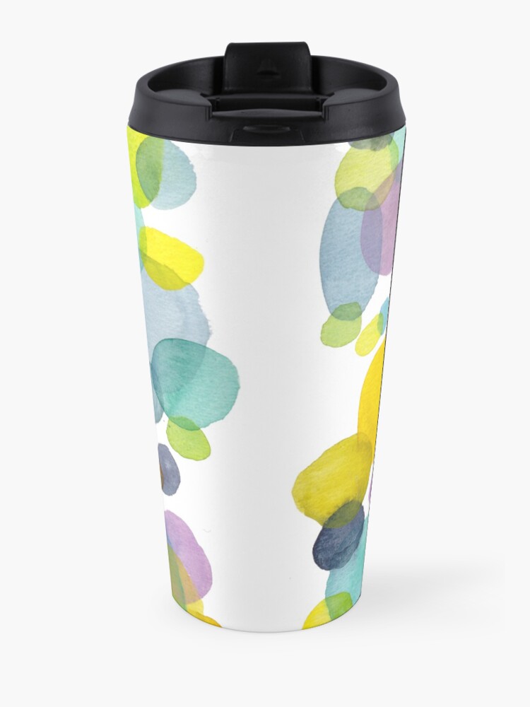 Alternate view of watercolor green bubbles spring pattern Travel Mug