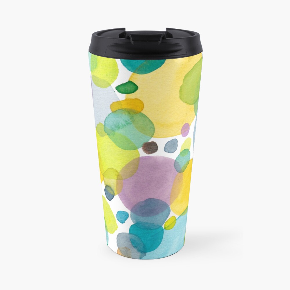watercolor green bubbles spring pattern Travel Mug