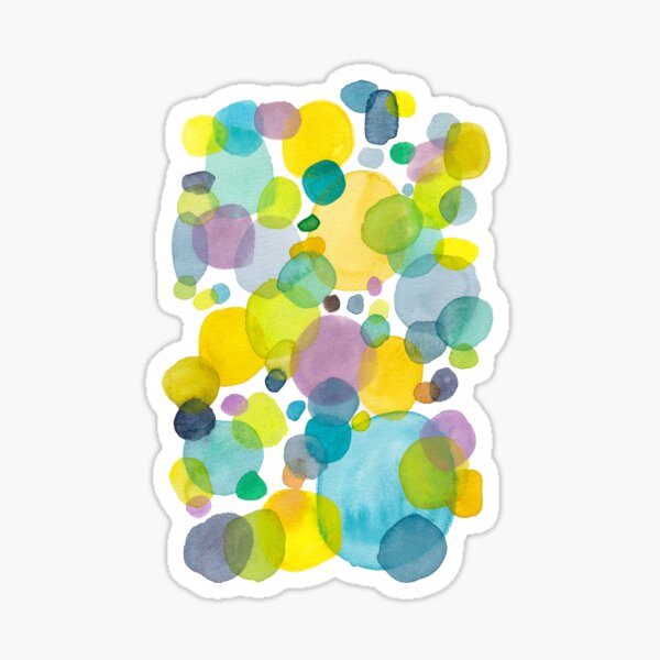 watercolor green bubbles spring pattern Sticker