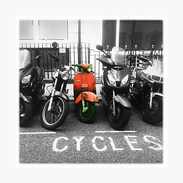 Red Vespa Photographic Print