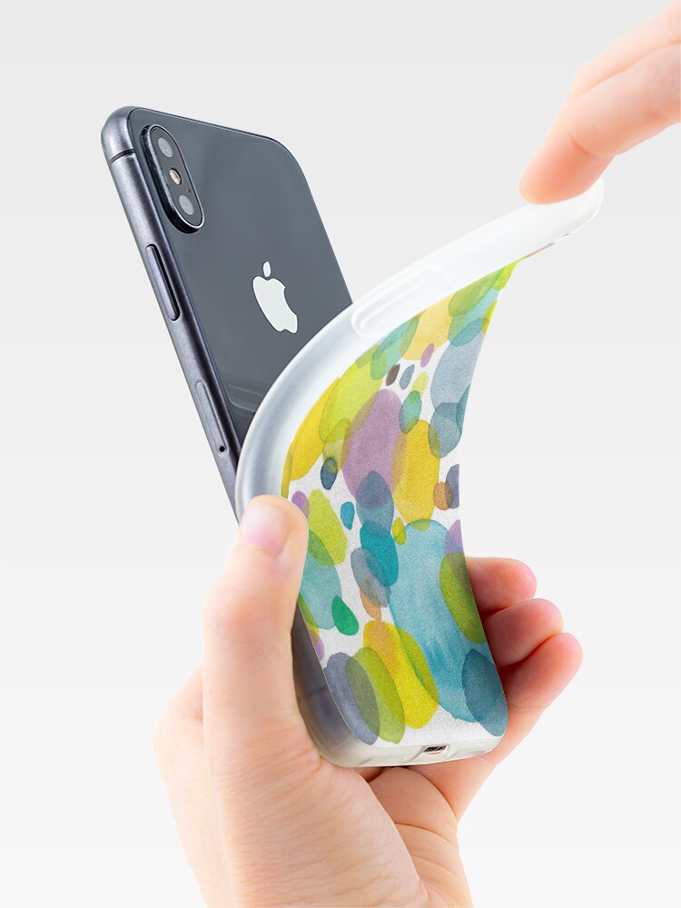 Thumbnail 4 of 5, iPhone Case, watercolor green bubbles spring pattern designed and sold by Florcitasart.
