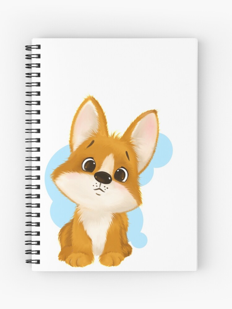 Cuaderno de espiral «Lindo perrito corgi sentado. Perro de divertidos  dibujos animados para niños y bebés.» de IamCorgeous | Redbubble