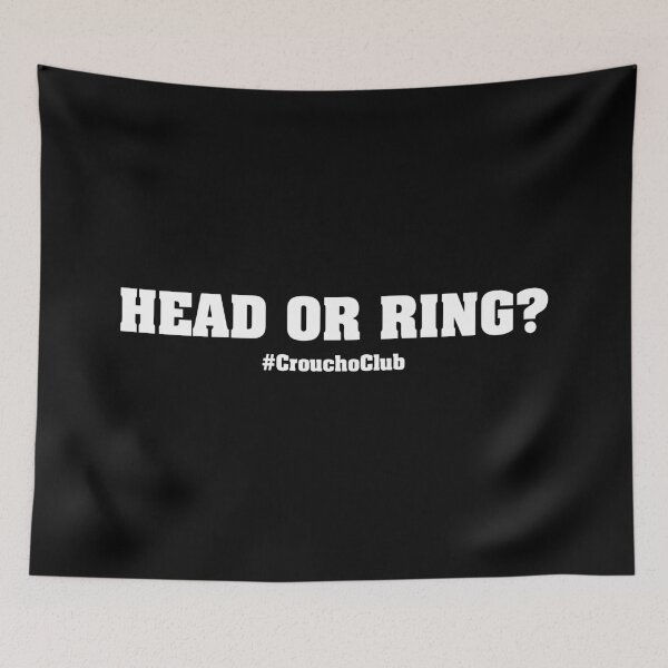Item preview, Head or Ring? | That Peter Crouch Podcast | CrouchoClub | White Print designed and sold by SJ Designs.