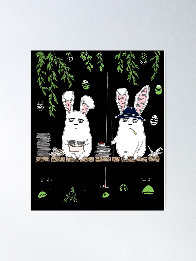Rabbit Notebook: Funny Easter Bunny Fishing Egg Hunting - Easter Sunday Fun  (2) Themed Gifts for Women and Teen Girls