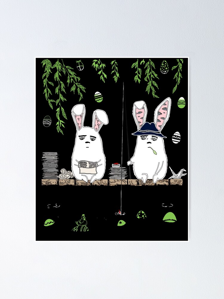 Rabbit Notebook: Funny Easter Bunny Fishing Egg Hunting - Easter Sunday Fun  (2) Themed Gifts for Women and Teen Girls