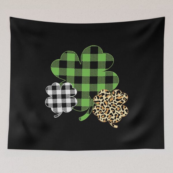 Item preview, Three Shamrocks Leopard Green Plaid Happy Saint Patricks Day designed and sold by BallonFlyToSky.