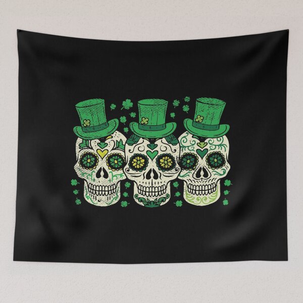 Item preview, Irish Mexican Sugar Skull Leprechauns Saint Patricks Day designed and sold by WanitaDesign.