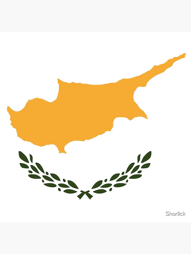 Aperçu 3 sur 3. Coussin avec l'œuvre Drapeau de Chypre créée et vendue par Shorlick.