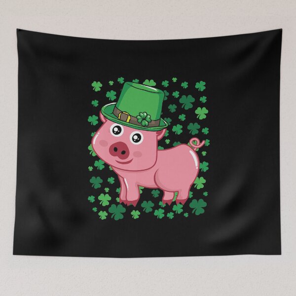 Item preview, Irish Pig Leprechaun Saint Patricks Day Shamrock designed and sold by WanitaDesign.