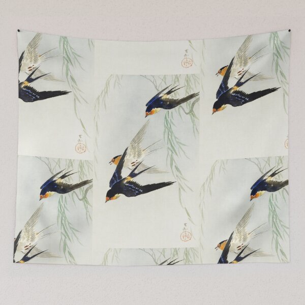 Item preview, Swallows oriental artwork designed and sold by Vintage Designs +.