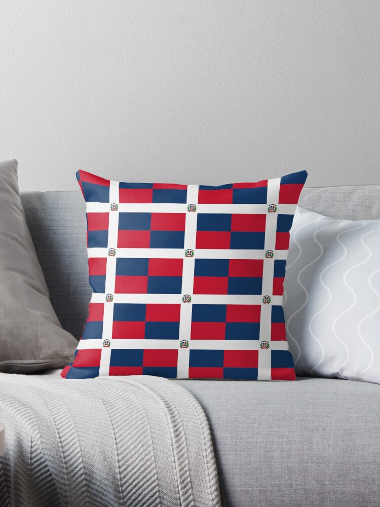 Aperçu 1 sur 3. Coussin avec l'œuvre Drapeau de la République dominicaine créée et vendue par Shorlick.