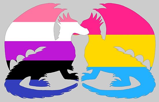 Genderfluid Pansexual Pride Dragons Poster By Shaneisadragon Redbubble