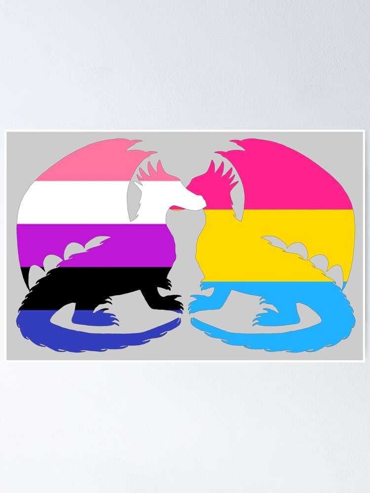 Genderfluid Pansexual Pride Dragons Poster Von Shaneisadragon Redbubble