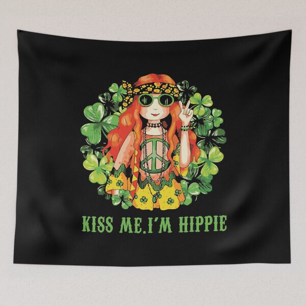 Item preview, Kiss Me I'm Hippie Saint Patricks Day Shamrock 2020 designed and sold by WanitaDesign.