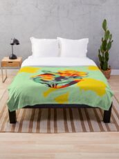 Serpent tropical et fleurs Plaid
