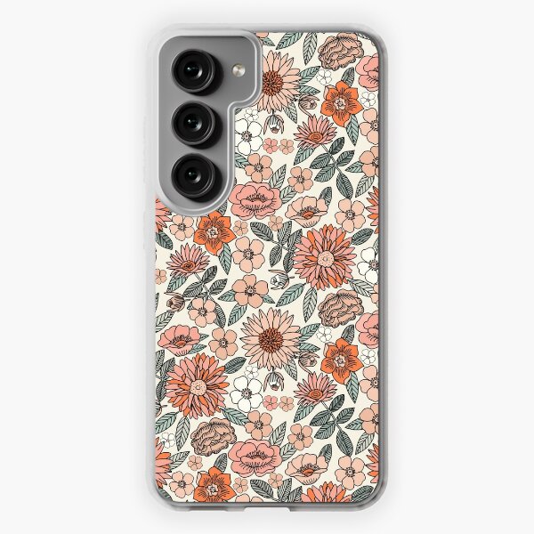 Aesthetic iPhone Case Trendy Abstract iPhone 13 12 11 XR 8 Case Floral  Galaxy S21 Pixel 6 for Girl Line Art Boho Elegant Modern Leaves Cover 