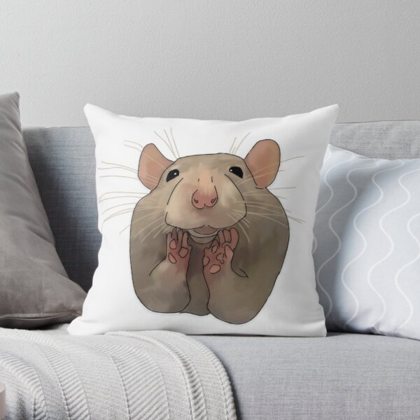 Smiley Rat Pillows Cushions Redbubble - rat gnome roblox