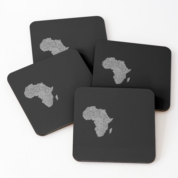 Item preview, Africa Travel Doodle Art (White) (Black Background) designed and sold by Makaylie Doody.
