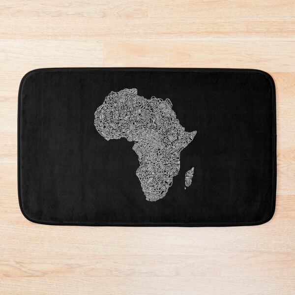 Item preview, Africa Travel Doodle Art (White) (Black Background) designed and sold by Makaylie Doody.
