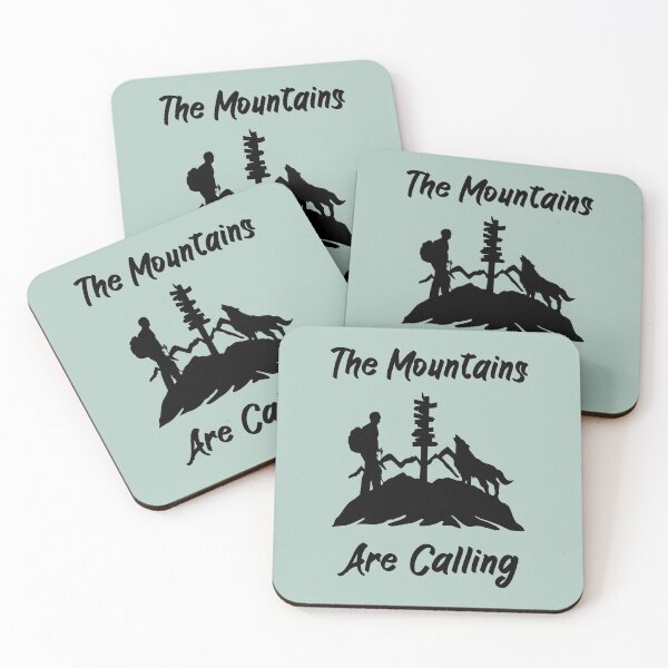 Item preview, Mountains, hikers and wolf dog; Men designed and sold by claudiasartwork.