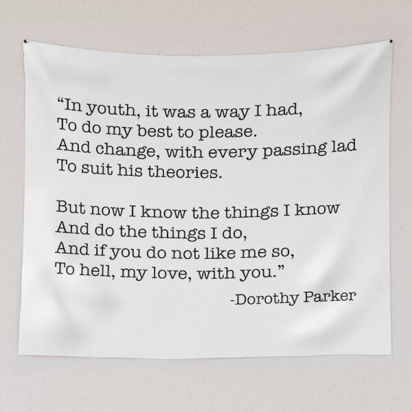 Item preview, In Youth poem by Dorothy Parker designed and sold by wordsandwords.