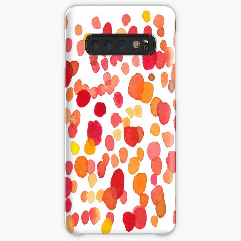 Dotty. Watercolor pattern. Red and Orange Dots Case & Skin for Samsung Galaxy