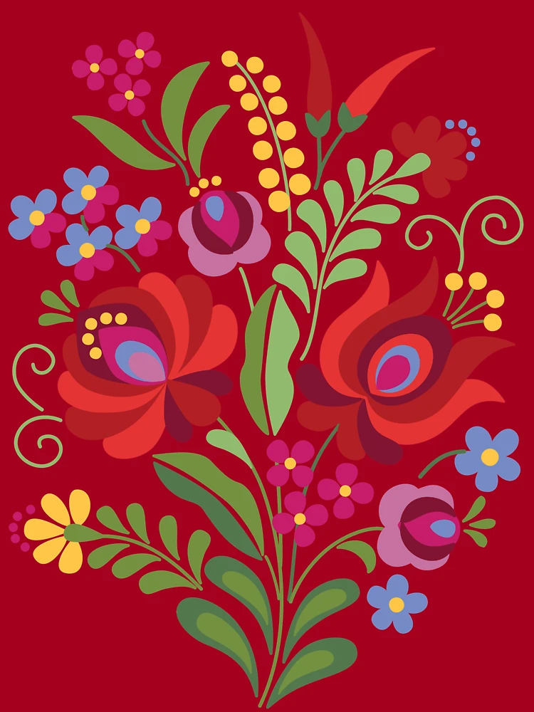 Machine Embroidery Designs Red Hungarian folk art - 4 sizes